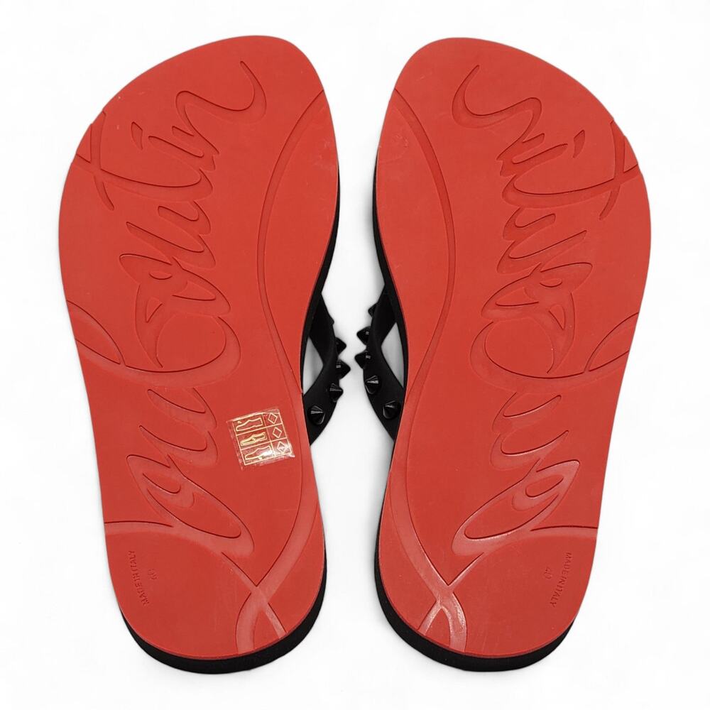 Christian Louboutin Loubi Flip Studded Flip Flops in Black - Picture 6 of 16